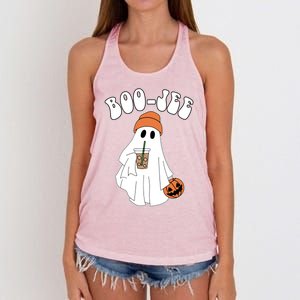 Funny Halloween Boo Jee Ghost Ing Coffee Cool Gift Women's Knotted Racerback Tank