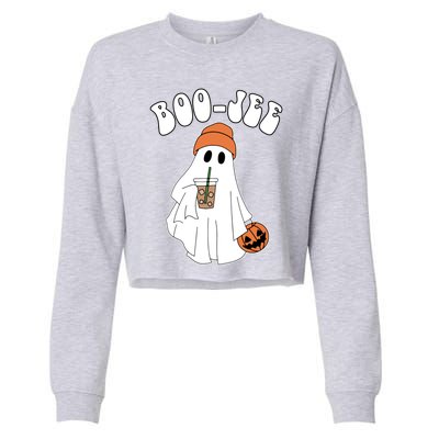 Funny Halloween Boo Jee Ghost Ing Coffee Cool Gift Cropped Pullover Crew