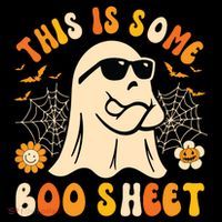 Funny Halloween Boo Ghost Costume This Is Some Boo Sheet Pom Pom 12in Knit Beanie