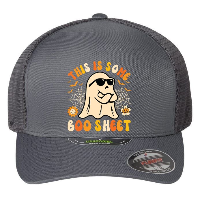 Funny Halloween Boo Ghost Costume This Is Some Boo Sheet Flexfit Unipanel Trucker Cap