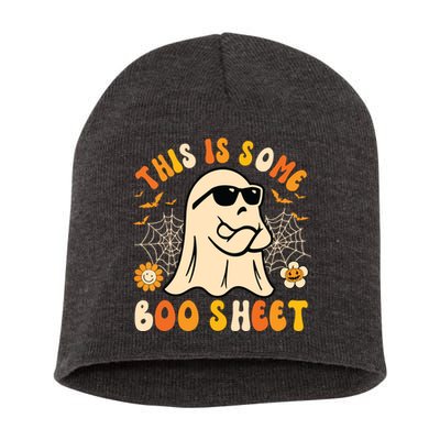Funny Halloween Boo Ghost Costume This Is Some Boo Sheet Short Acrylic Beanie