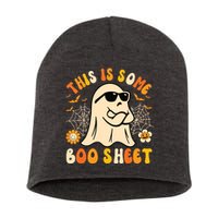 Funny Halloween Boo Ghost Costume This Is Some Boo Sheet Short Acrylic Beanie