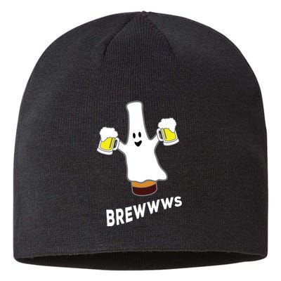 Funny Halloween Beer Bottle Mug Pub Crawl Ghost Sustainable Beanie