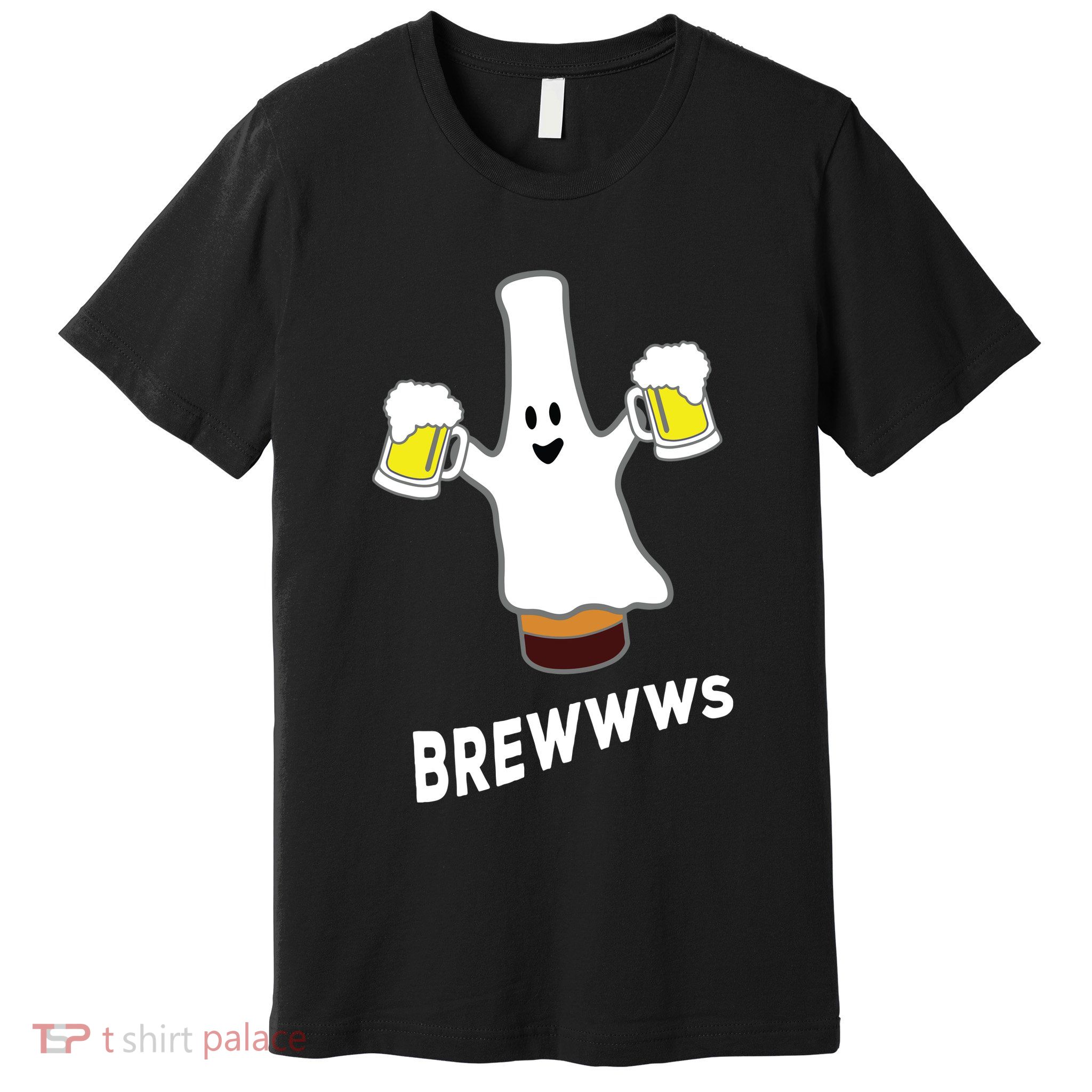 Funny Halloween Beer Bottle Mug Pub Crawl Ghost Premium T-Shirt