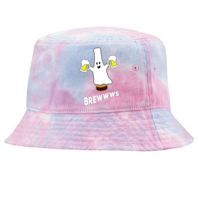 Funny Halloween Beer Bottle Mug Pub Crawl Ghost Tie-Dyed Bucket Hat