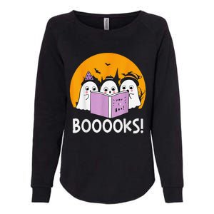 Funny Halloween Booooks! Cute Ghost Reading Library Books Womens California Wash Sweatshirt