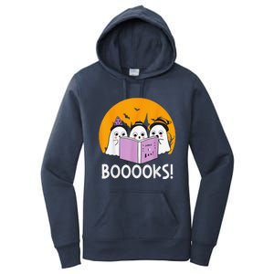 Funny Halloween Booooks! Cute Ghost Reading Library Books Women's Pullover Hoodie