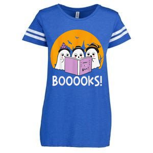 Funny Halloween Booooks! Cute Ghost Reading Library Books Enza Ladies Jersey Football T-Shirt