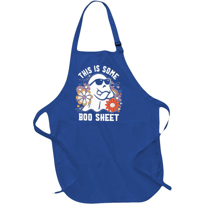 Funny Halloween Boo Ghost Costume This Is Some Boo Sheet Full-Length Apron With Pockets