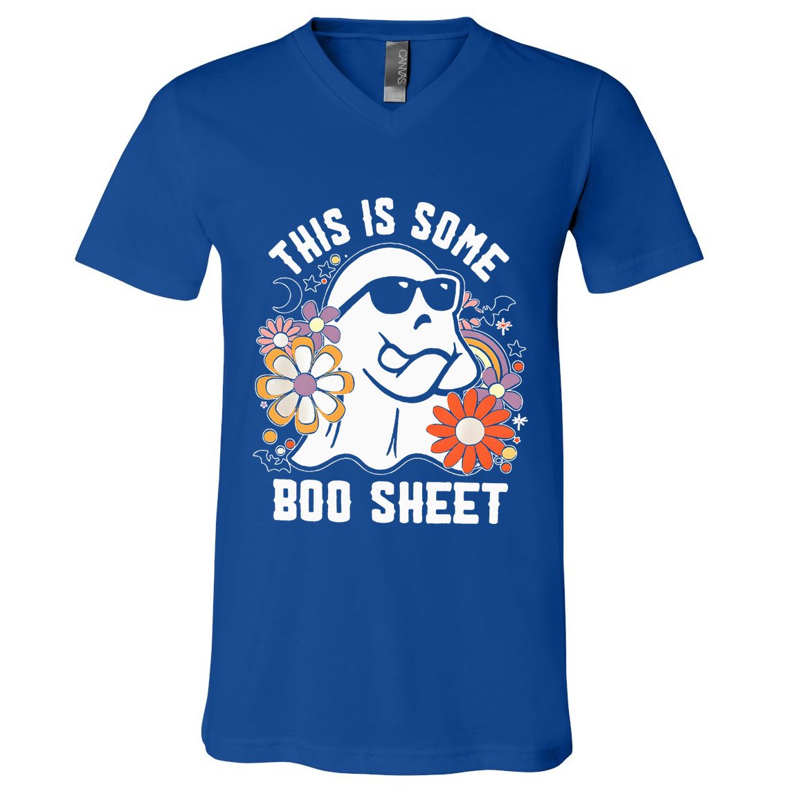 Funny Halloween Boo Ghost Costume This Is Some Boo Sheet V-Neck T-Shirt