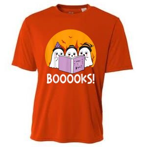 Funny Halloween Booooks! Cute Ghost Reading Library Books Gift Cooling Performance Crew T-Shirt