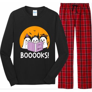 Funny Halloween Booooks! Cute Ghost Reading Library Books Gift Long Sleeve Pajama Set