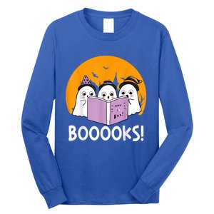 Funny Halloween Booooks! Cute Ghost Reading Library Books Gift Long Sleeve Shirt