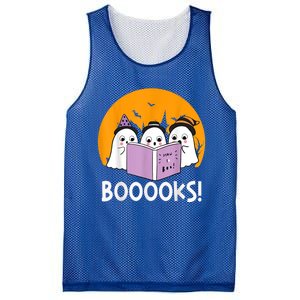 Funny Halloween Booooks! Cute Ghost Reading Library Books Gift Mesh Reversible Basketball Jersey Tank