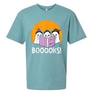 Funny Halloween Booooks! Cute Ghost Reading Library Books Gift Sueded Cloud Jersey T-Shirt