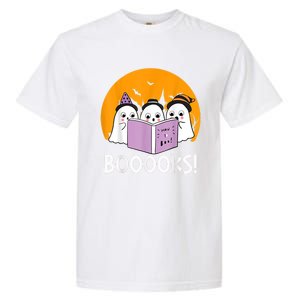 Funny Halloween Booooks! Cute Ghost Reading Library Books Gift Garment-Dyed Heavyweight T-Shirt