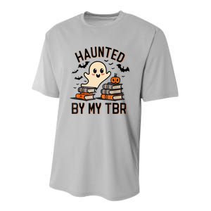 Funny Haunted By My Tbr Boo Halloween Book Youth Performance Sprint T-Shirt