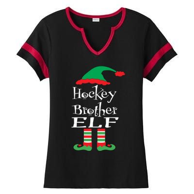 Funny Hockey Brother Elf Gift Xmas Family Ns Gift Ladies Halftime Notch Neck Tee