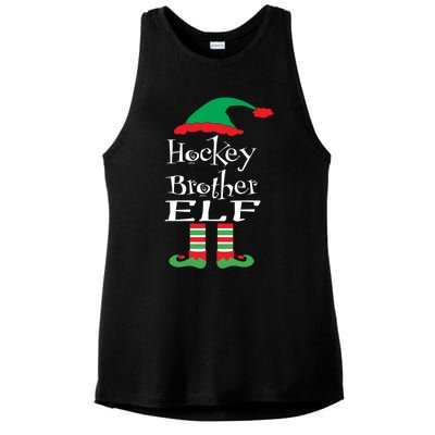 Funny Hockey Brother Elf Gift Xmas Family Ns Gift Ladies PosiCharge Tri-Blend Wicking Tank