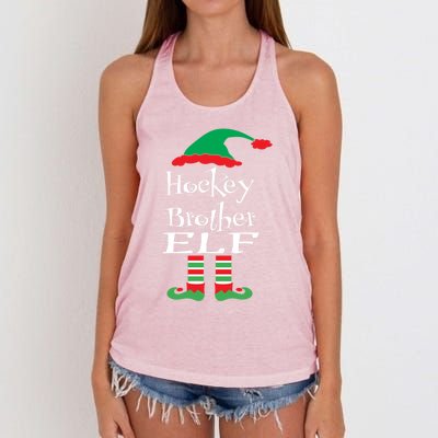 Funny Hockey Brother Elf Gift Xmas Family Ns Gift Women's Knotted Racerback Tank