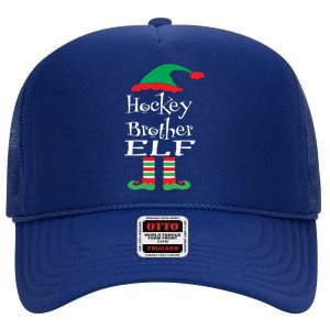 Funny Hockey Brother Elf Gift Xmas Family Ns Gift High Crown Mesh Back Trucker Hat