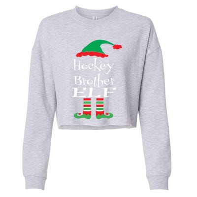 Funny Hockey Brother Elf Gift Xmas Family Ns Gift Cropped Pullover Crew