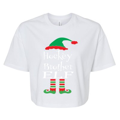 Funny Hockey Brother Elf Gift Xmas Family Ns Gift Bella+Canvas Jersey Crop Tee