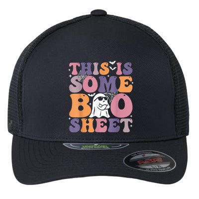 Funny Halloween Boo Ghost Costume This Is Some Boo Sheet Flexfit Unipanel Trucker Cap