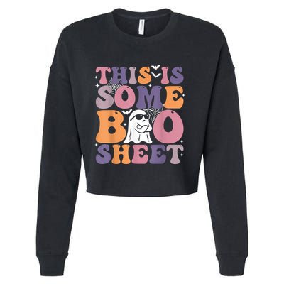 Funny Halloween Boo Ghost Costume This Is Some Boo Sheet Cropped Pullover Crew