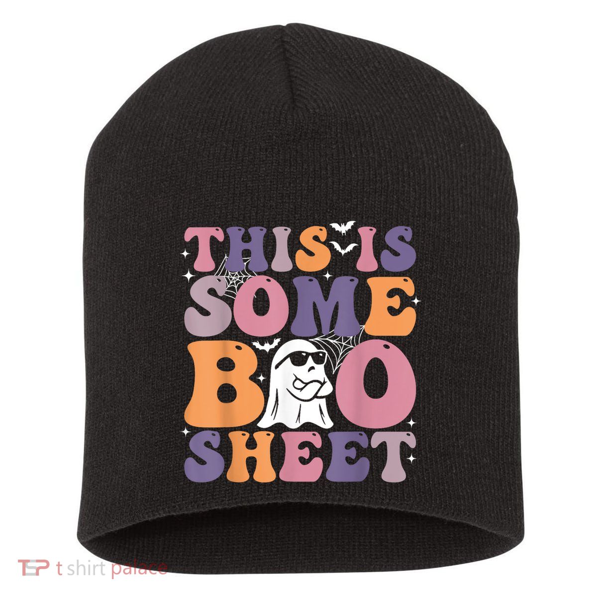 Funny Halloween Boo Ghost Costume This Is Some Boo Sheet Short Acrylic Beanie