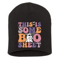 Funny Halloween Boo Ghost Costume This Is Some Boo Sheet Short Acrylic Beanie