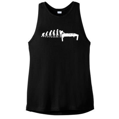 Funny Human Billiards Evolution 8 Ball Pool Cue Stick Player Meaningful Gift Ladies PosiCharge Tri-Blend Wicking Tank