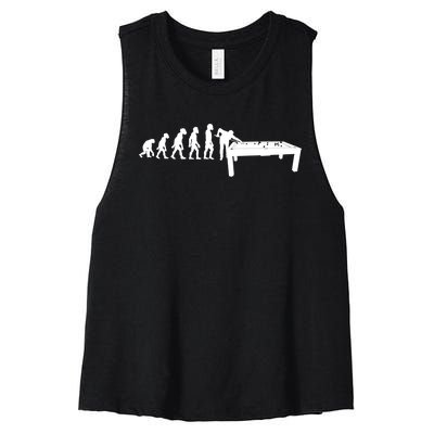 Funny Human Billiards Evolution 8 Ball Pool Cue Stick Player Meaningful Gift Women's Racerback Cropped Tank