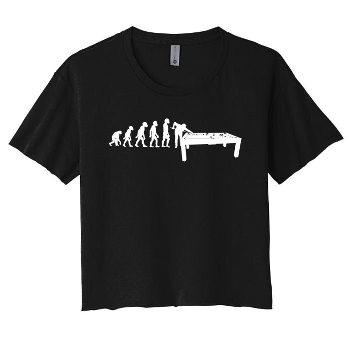 Funny Human Billiards Evolution 8 Ball Pool Cue Stick Player Meaningful Gift Women's Crop Top Tee