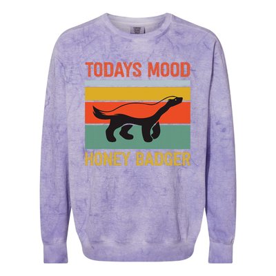 Funny Honey Badger Todays Mood Honey Badger Colorblast Crewneck Sweatshirt