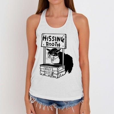 Funny Hissing Booth Kitten Kitty Cat Furmom Furdad Women Women's Knotted Racerback Tank