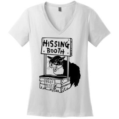 Funny Hissing Booth Kitten Kitty Cat Furmom Furdad Women Women's V-Neck T-Shirt