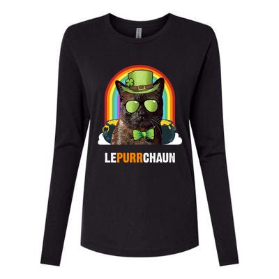 Funny Havana Brown Cat Lepurrchaun St Patricks Day Gift Womens Cotton Relaxed Long Sleeve T-Shirt