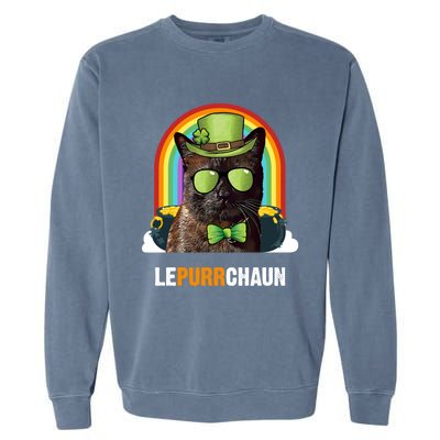 Funny Havana Brown Cat Lepurrchaun St Patricks Day Gift Garment-Dyed Sweatshirt