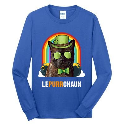 Funny Havana Brown Cat Lepurrchaun St Patricks Day Gift Tall Long Sleeve T-Shirt