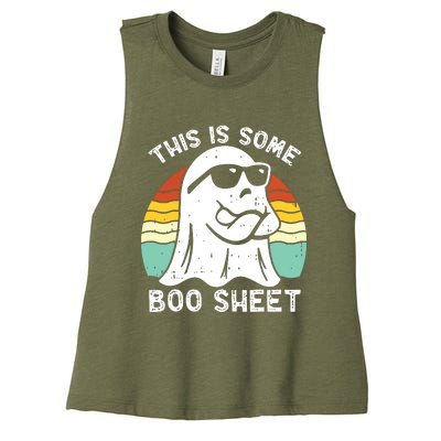 Funny Halloween Boo Ghost Costume This Is Some Boo Sheet Women's Racerback Cropped Tank