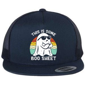 Funny Halloween Boo Ghost Costume This Is Some Boo Sheet Flat Bill Trucker Hat