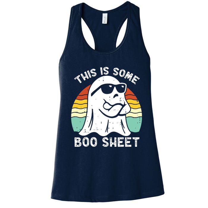 Funny Halloween Boo Ghost Costume This Is Some Boo Sheet Women's Racerback Tank