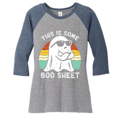 Funny Halloween Boo Ghost Costume This Is Some Boo Sheet Women's Tri-Blend 3/4-Sleeve Raglan Shirt