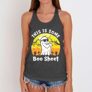 Funny Halloween Boo Ghost Costume This Is Some Boo Sheet Women's Knotted Racerback Tank