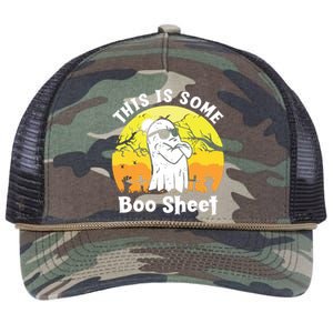 Funny Halloween Boo Ghost Costume This Is Some Boo Sheet Retro Rope Trucker Hat Cap