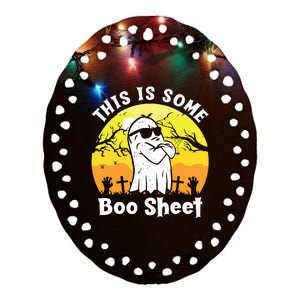 Funny Halloween Boo Ghost Costume This Is Some Boo Sheet Ceramic Oval Ornament