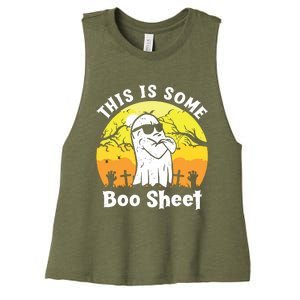 Funny Halloween Boo Ghost Costume This Is Some Boo Sheet Women's Racerback Cropped Tank