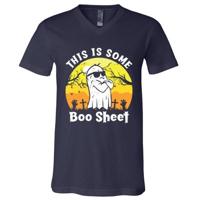 Funny Halloween Boo Ghost Costume This Is Some Boo Sheet V-Neck T-Shirt