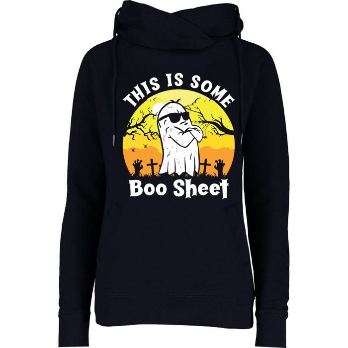 Funny Halloween Boo Ghost Costume This Is Some Boo Sheet Womens Funnel Neck Pullover Hood